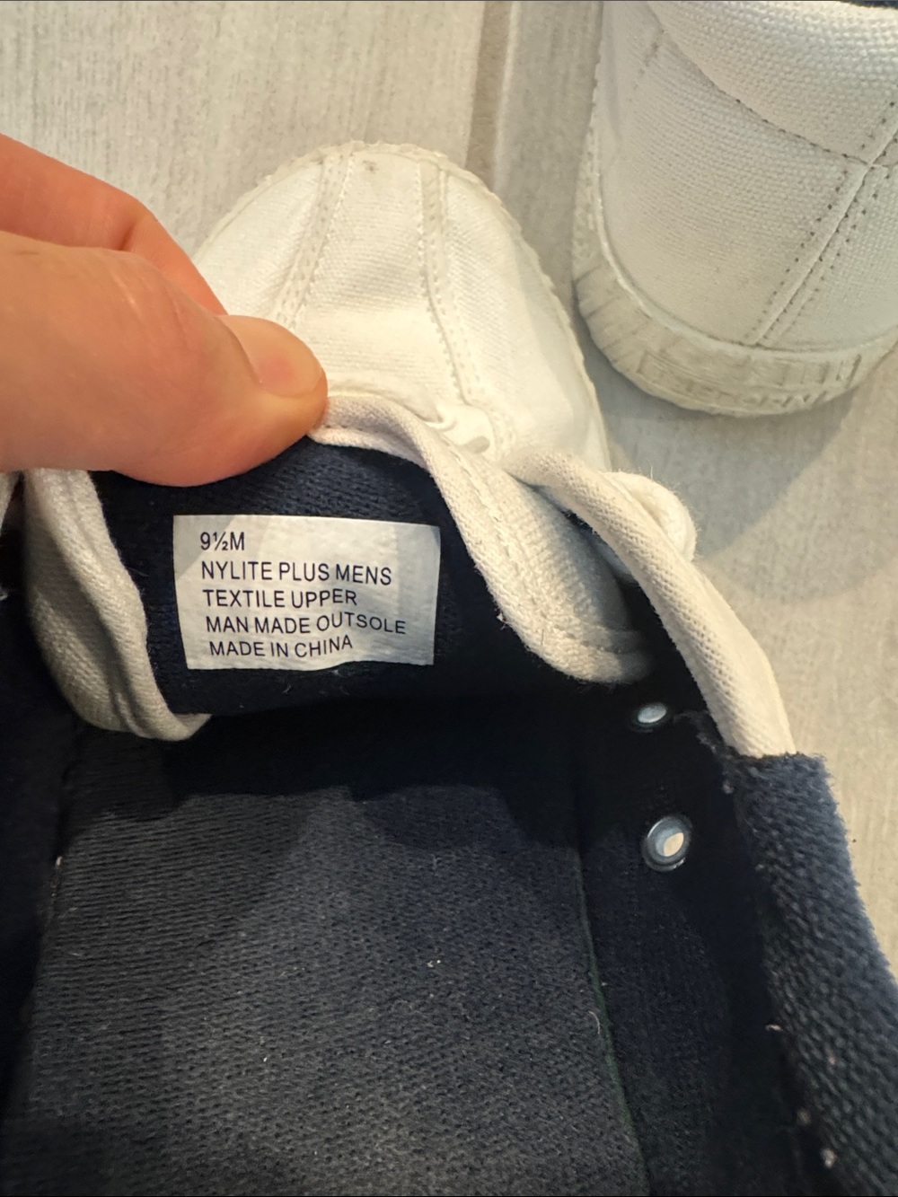 Tretorn NYLITE White Canvas Sneakers with Navy Accent - Picture 9 of 11